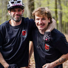 DMR Riders Ben Deakin and Preston William wearing 30 year anniversary t-shirt