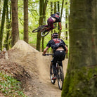 DMR Riders Ben Deakin and Kerenza Scott wearing 30 year anniversary t-shirt