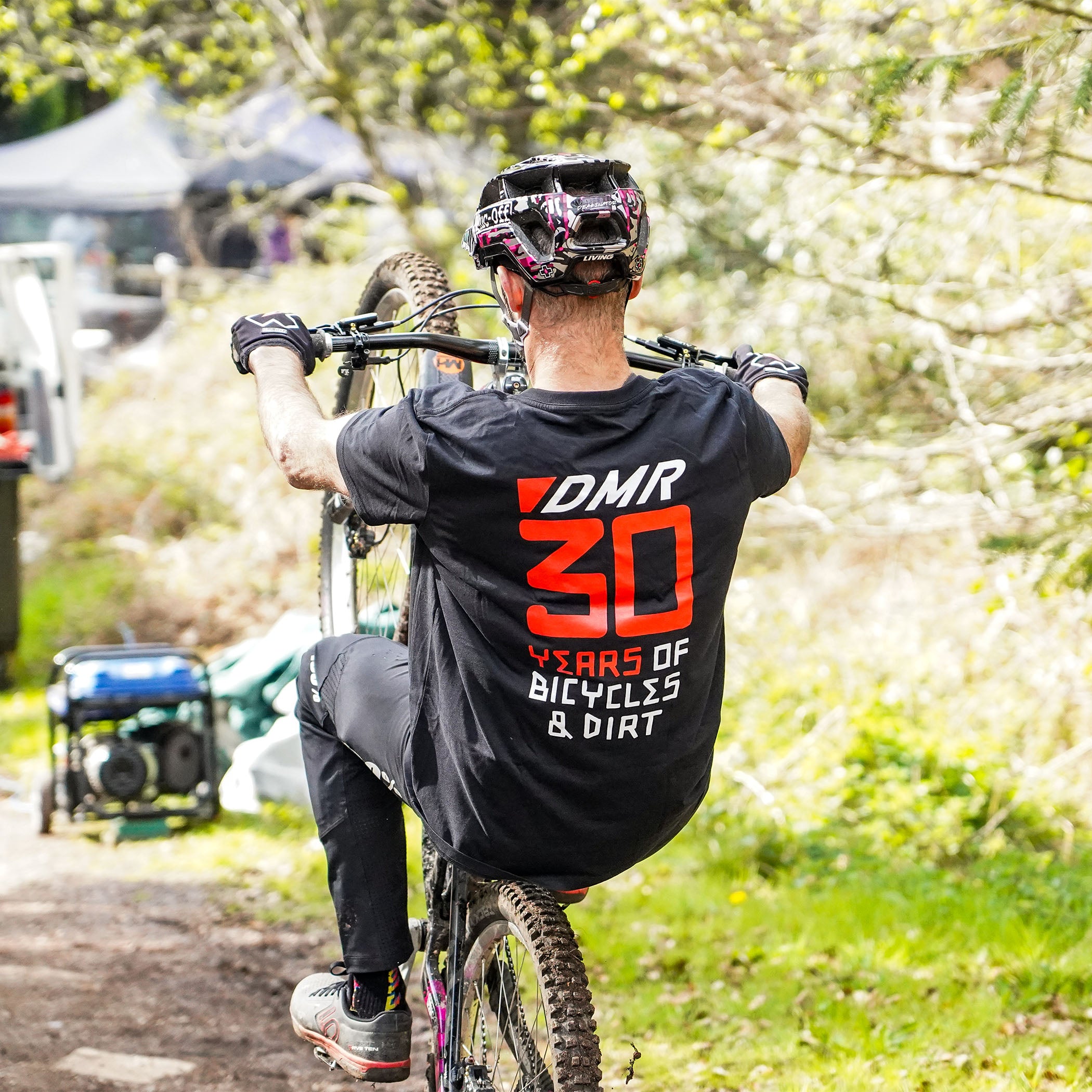DMR Riders Ben Deakin wearing 30 year anniversary t-shirt