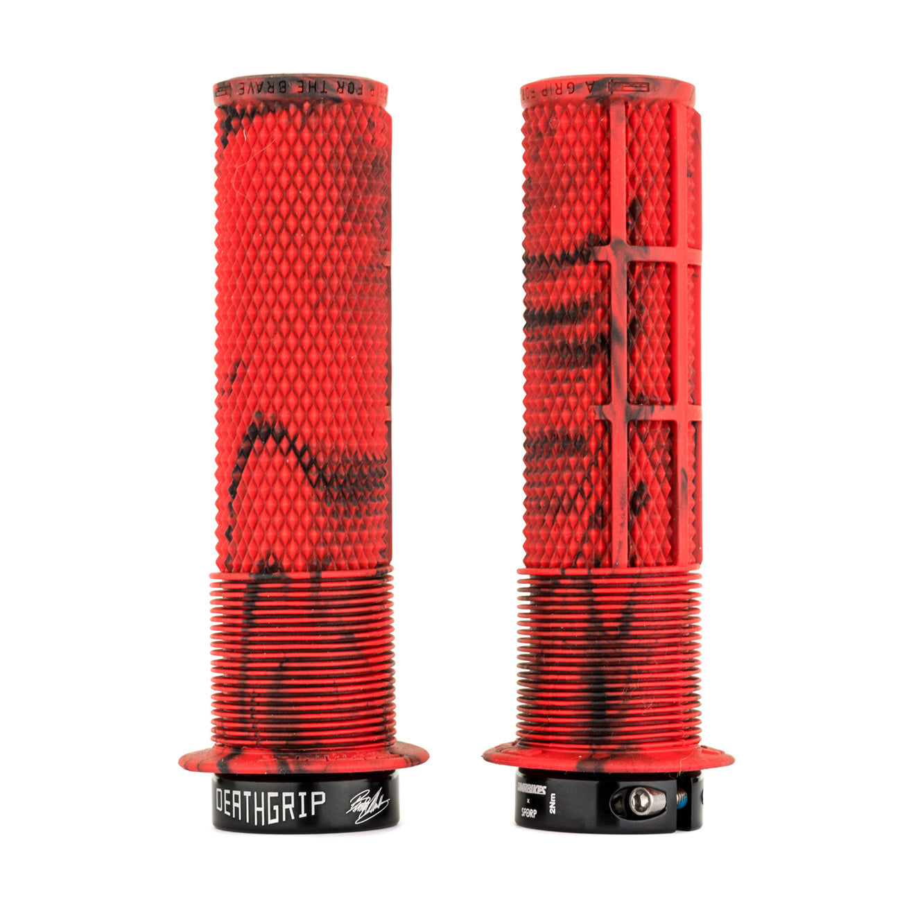 DMR DeathGrip - MTB Flanged Grip, Red Marble, DMR Bikes