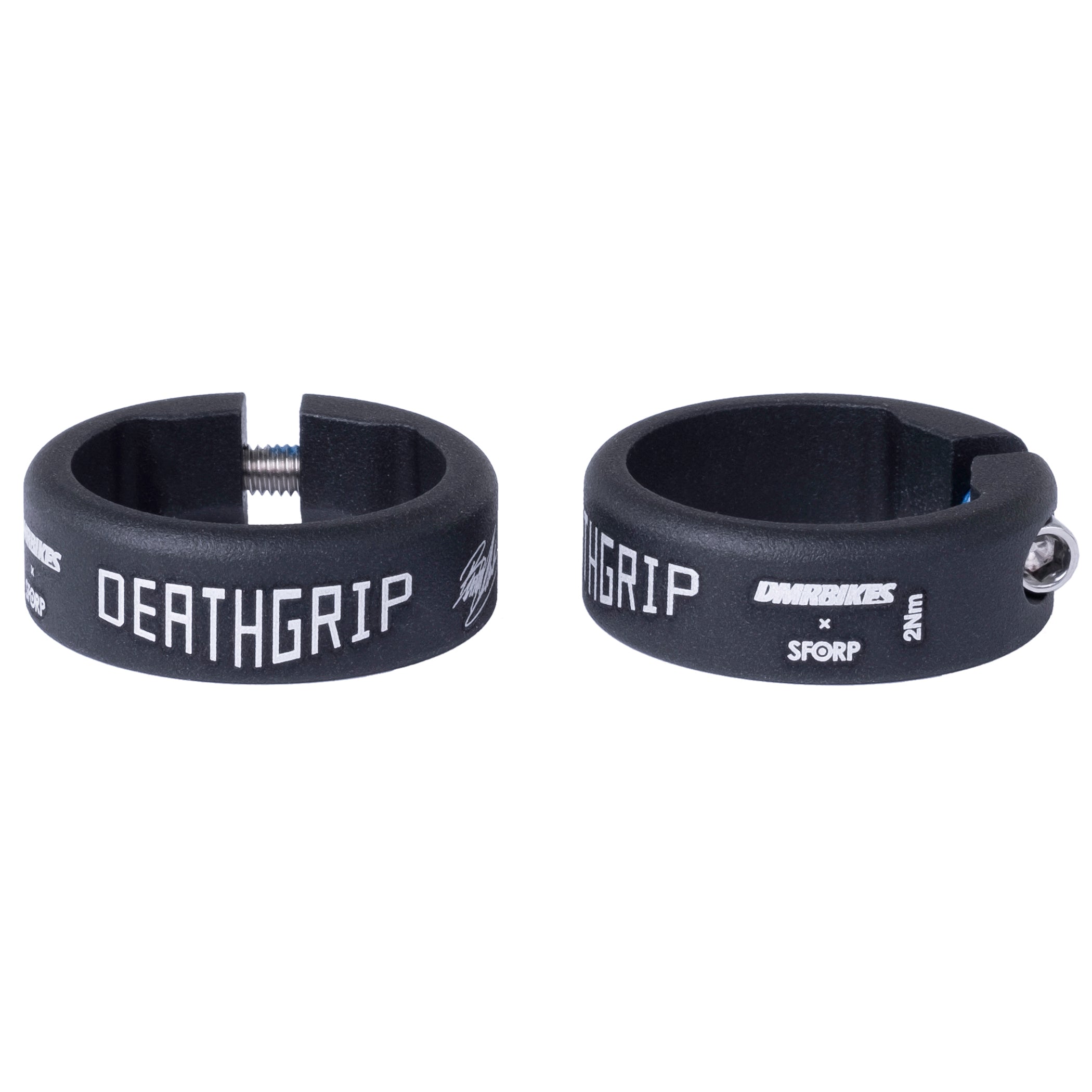 DMR DeathGrip Collars - Coloured Grip Lock Ons, Matte Black