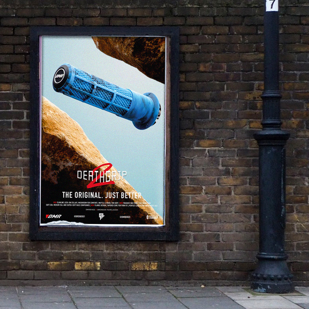 DMR Dreathgrip 2 Grip Flange Blue Bus Stop Poster