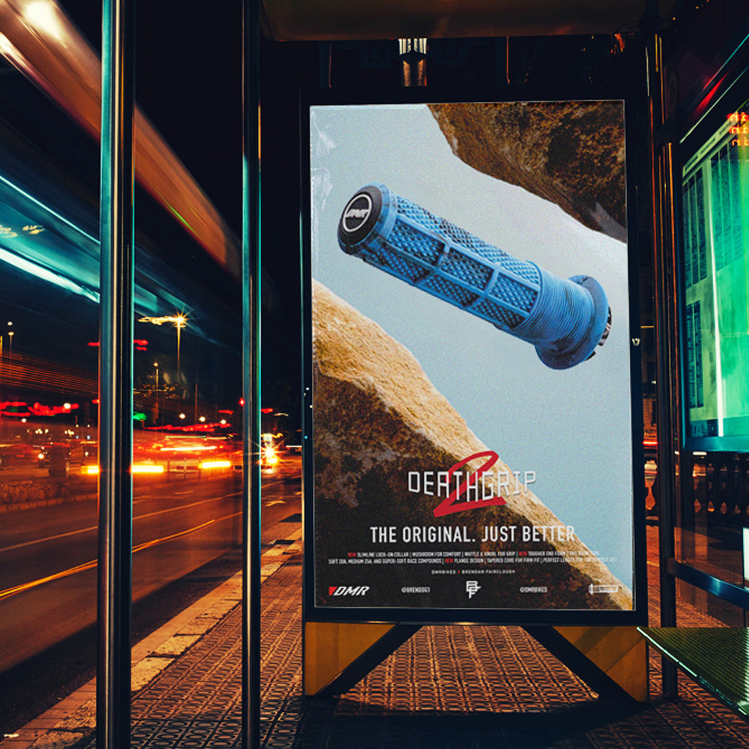 DMR Dreathgrip 2 Grip Flange Blue Bus Stop Poster
