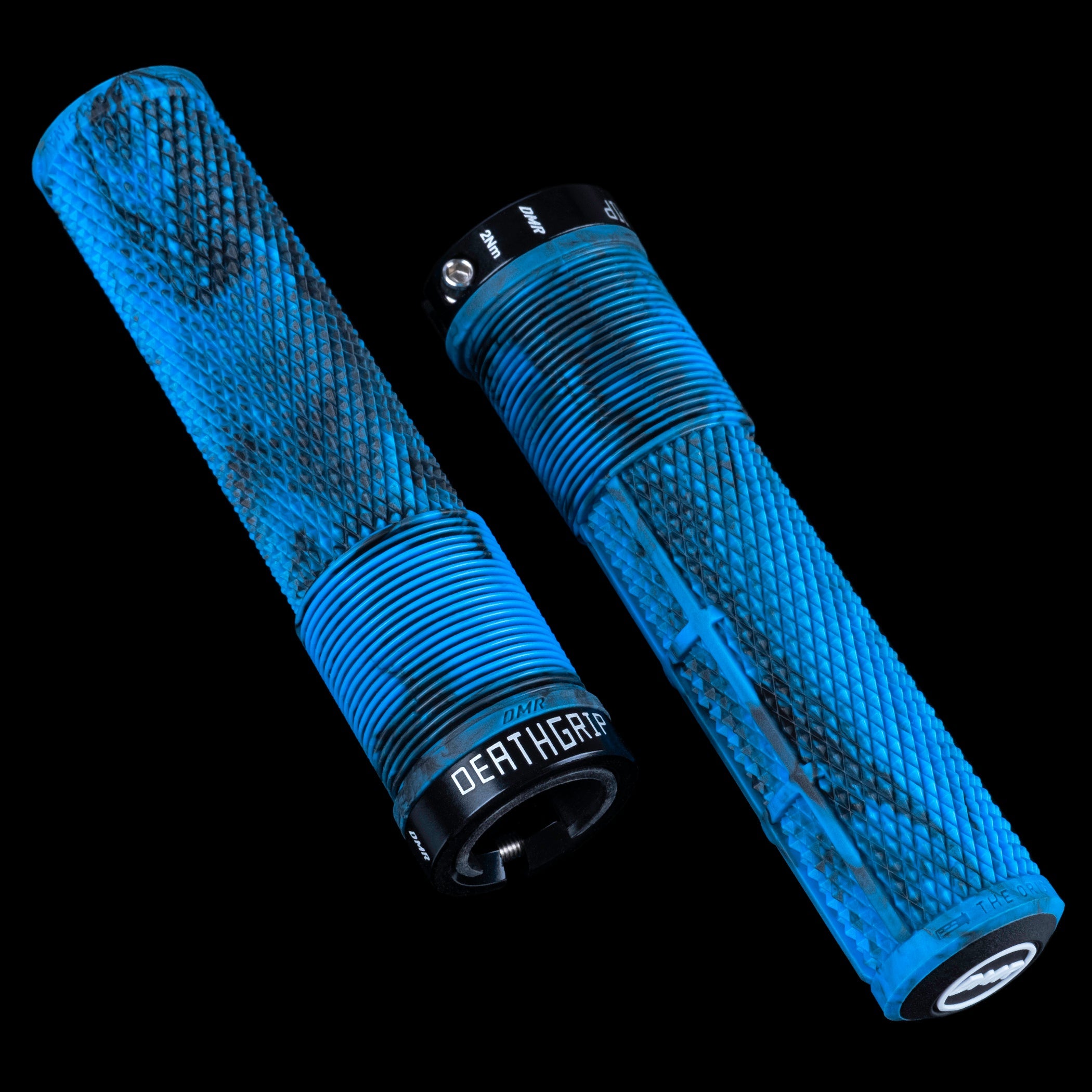 DMR Deathgrip2 Flangeless MTB Grips, Blue Marble, DMR Bikes