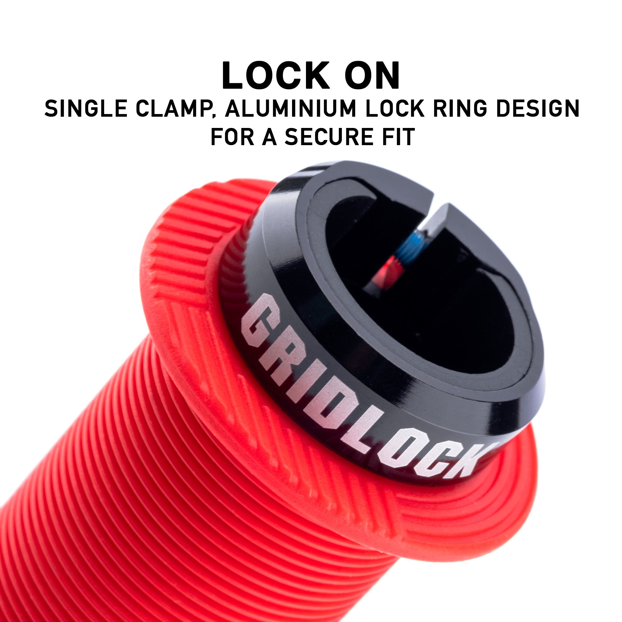 dmr gridlock lock-on grid lock grip in a colour on a white background, featuring text.