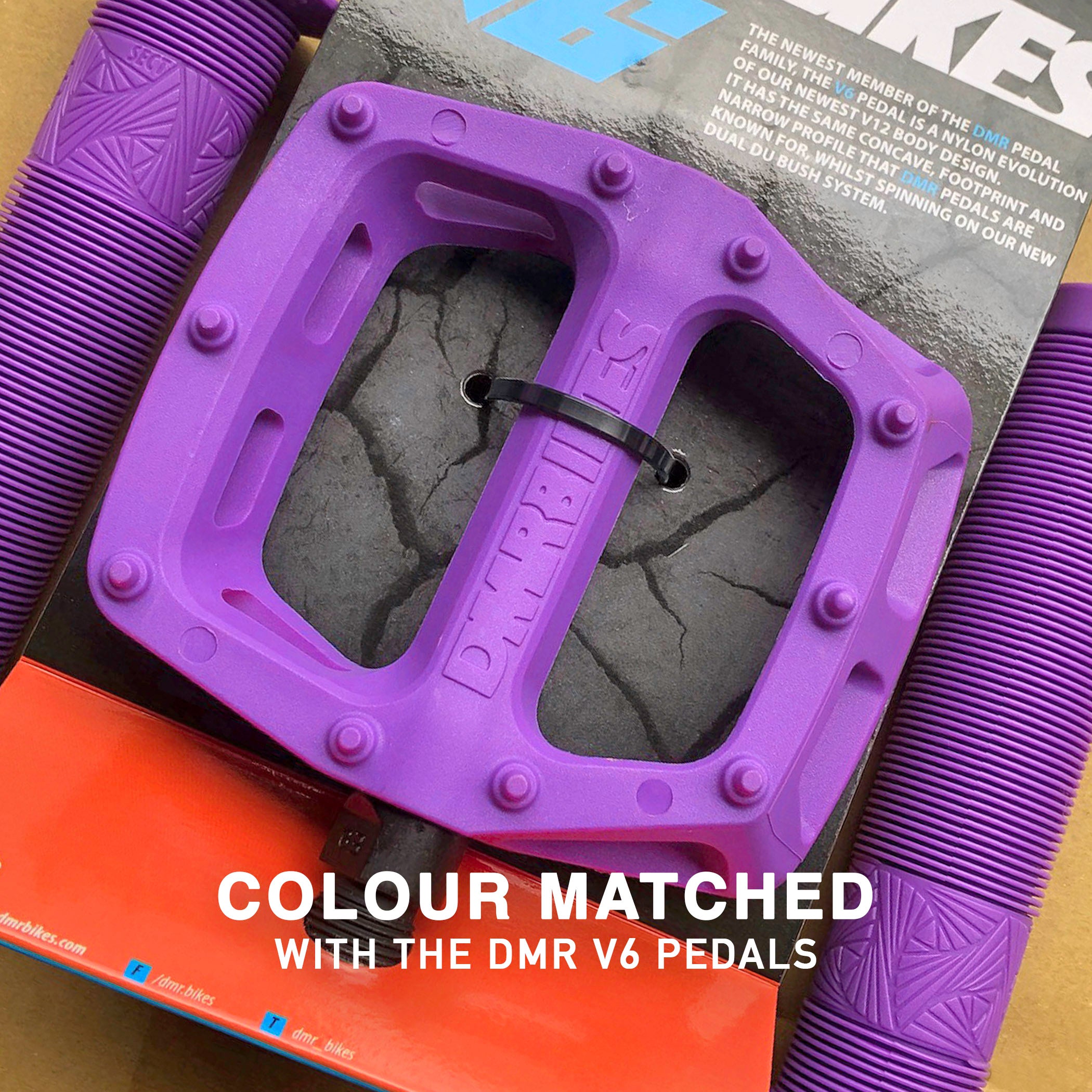 DMR V6 Pedals and Sect Grips Purple
