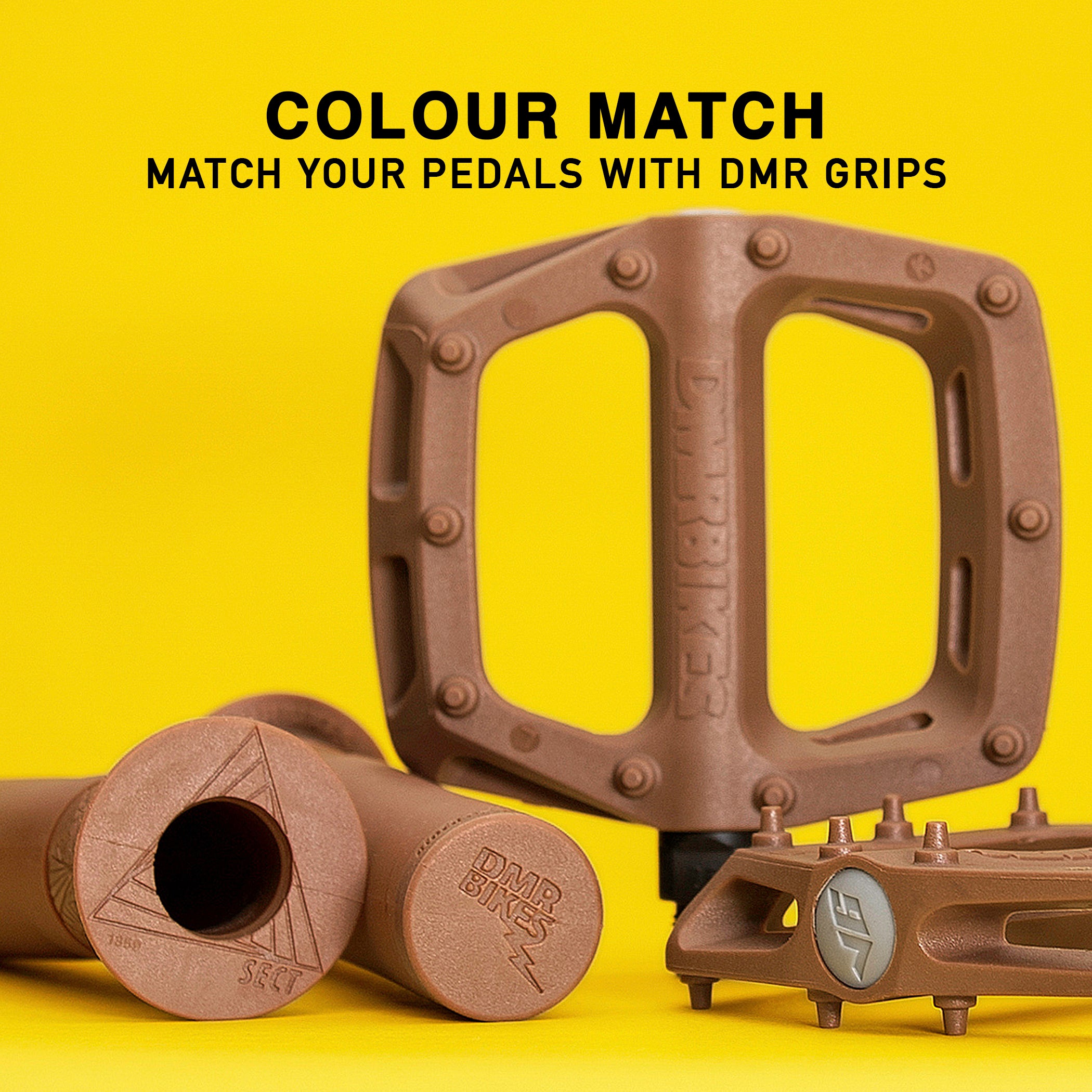 DMR V6 Pedal and Sect Grips Brown