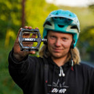 DMR Rider Wes Fife holding a pedal