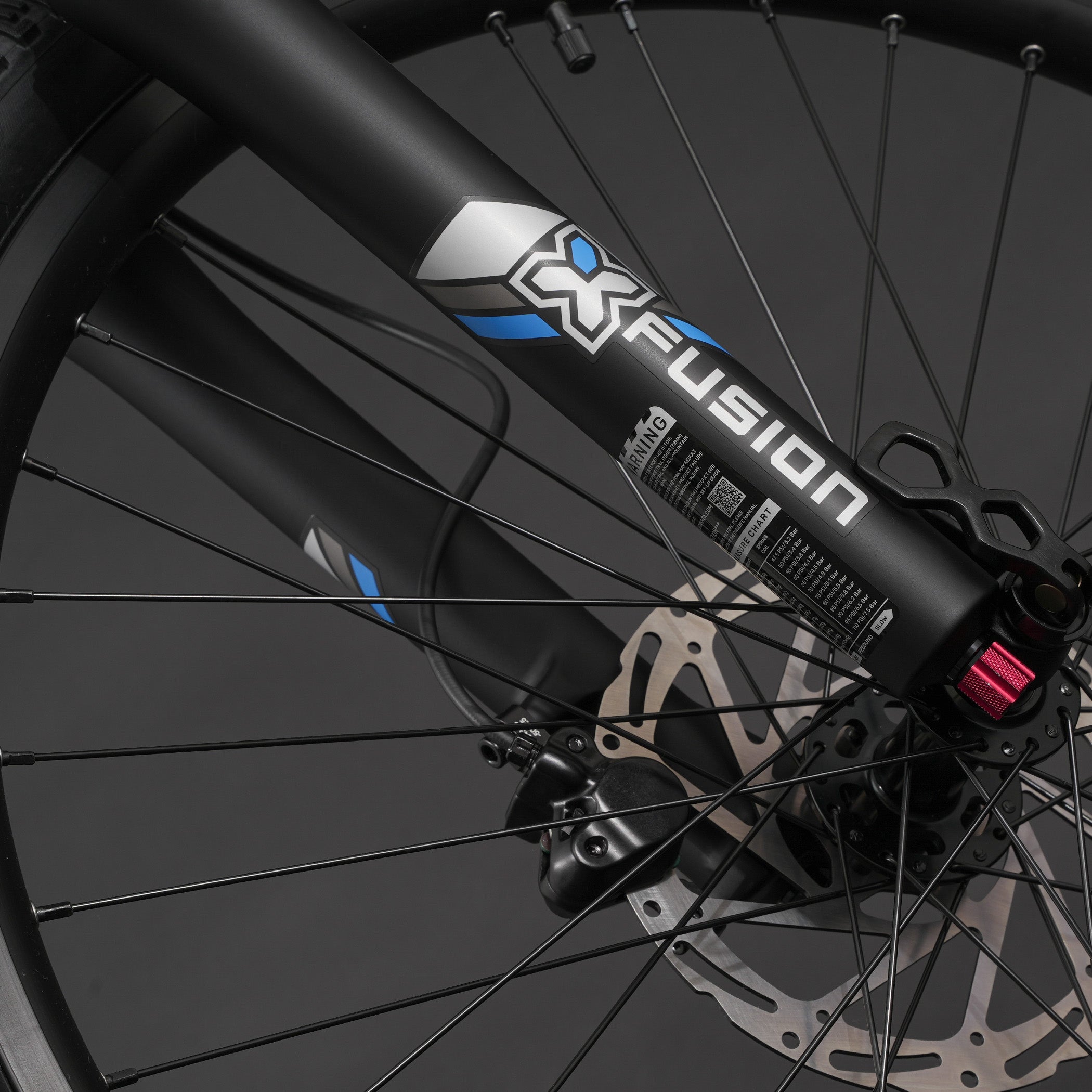 Close-up of the XFusion fork