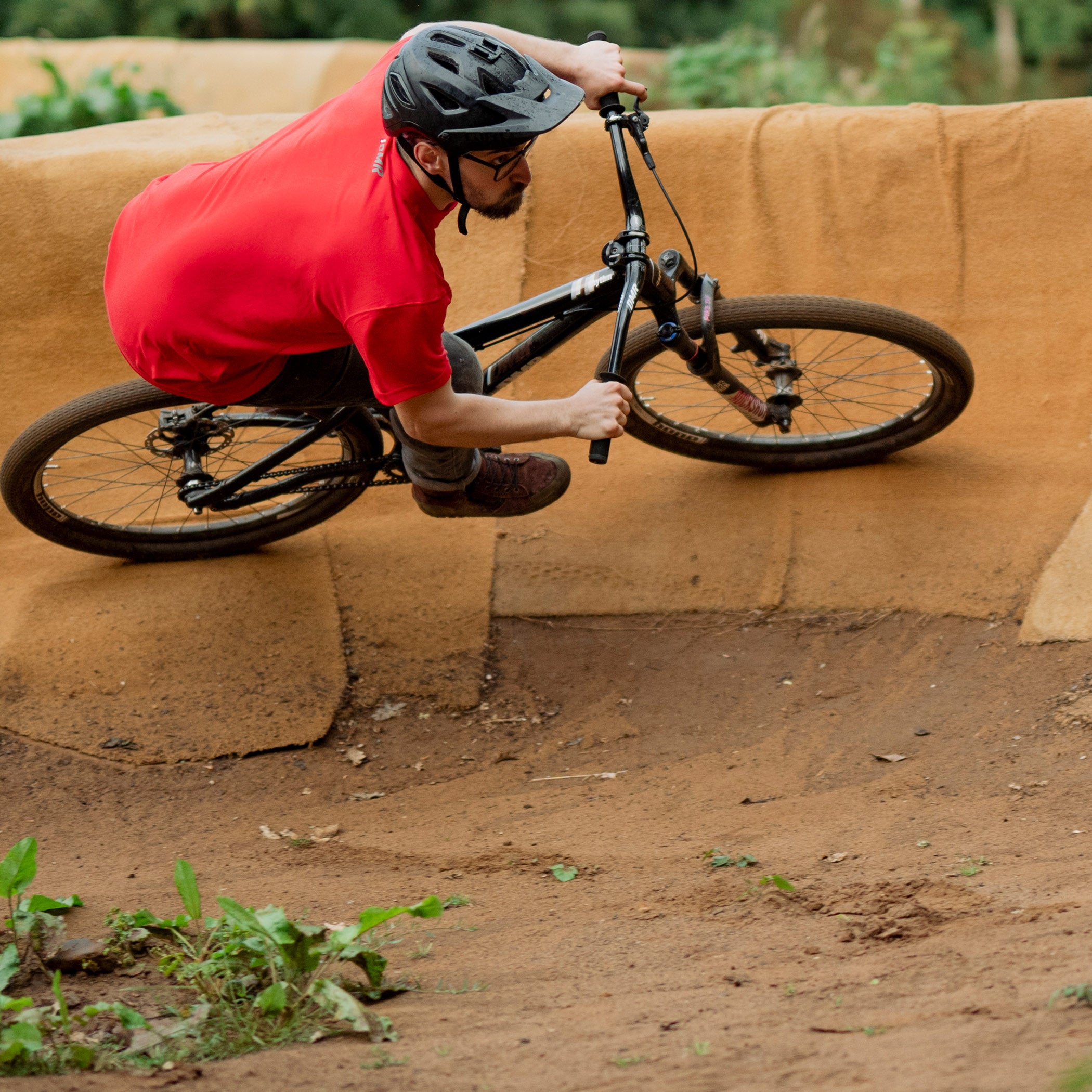 DMR Staff Member James Wyatt riding a bike