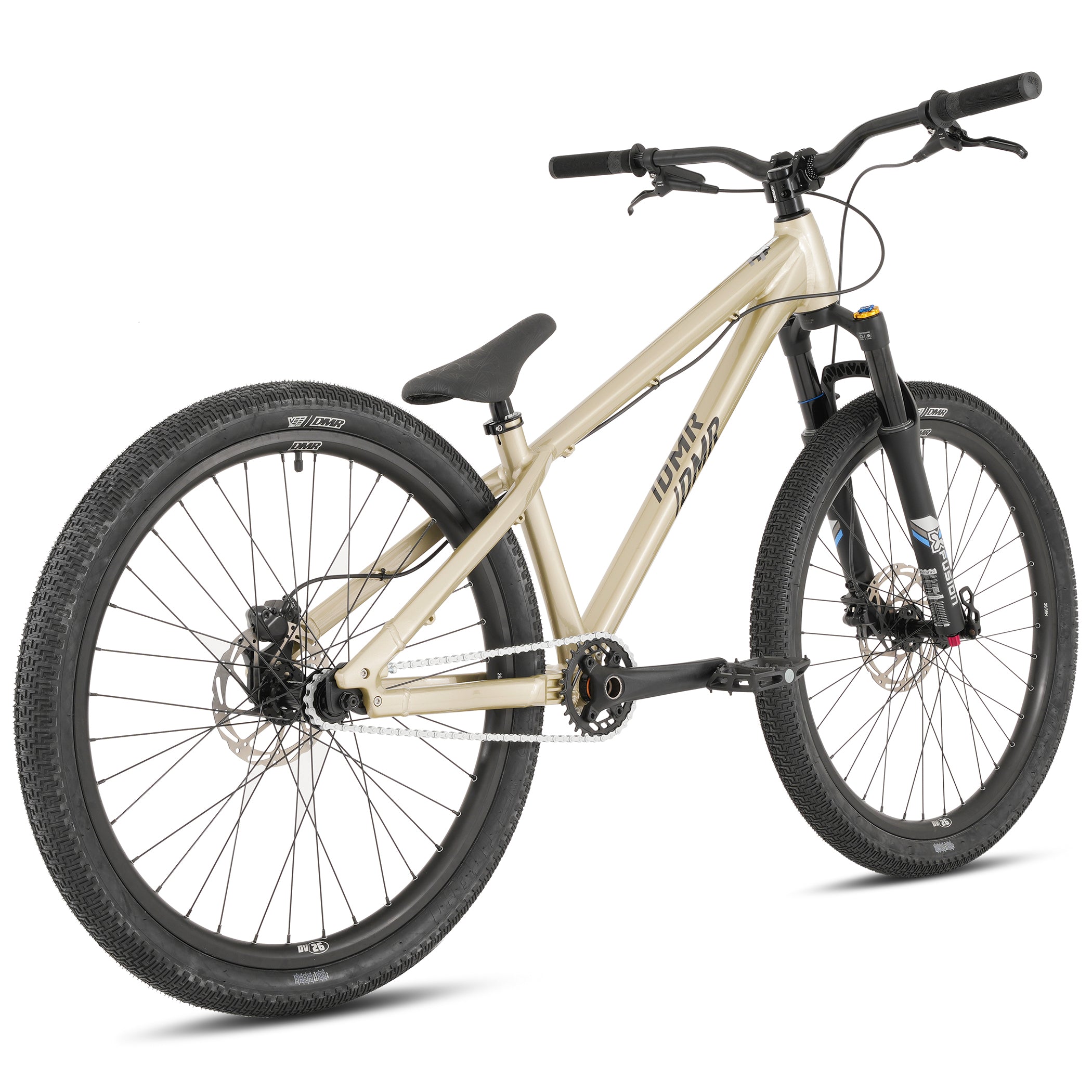 Beige mountain bike on a white background