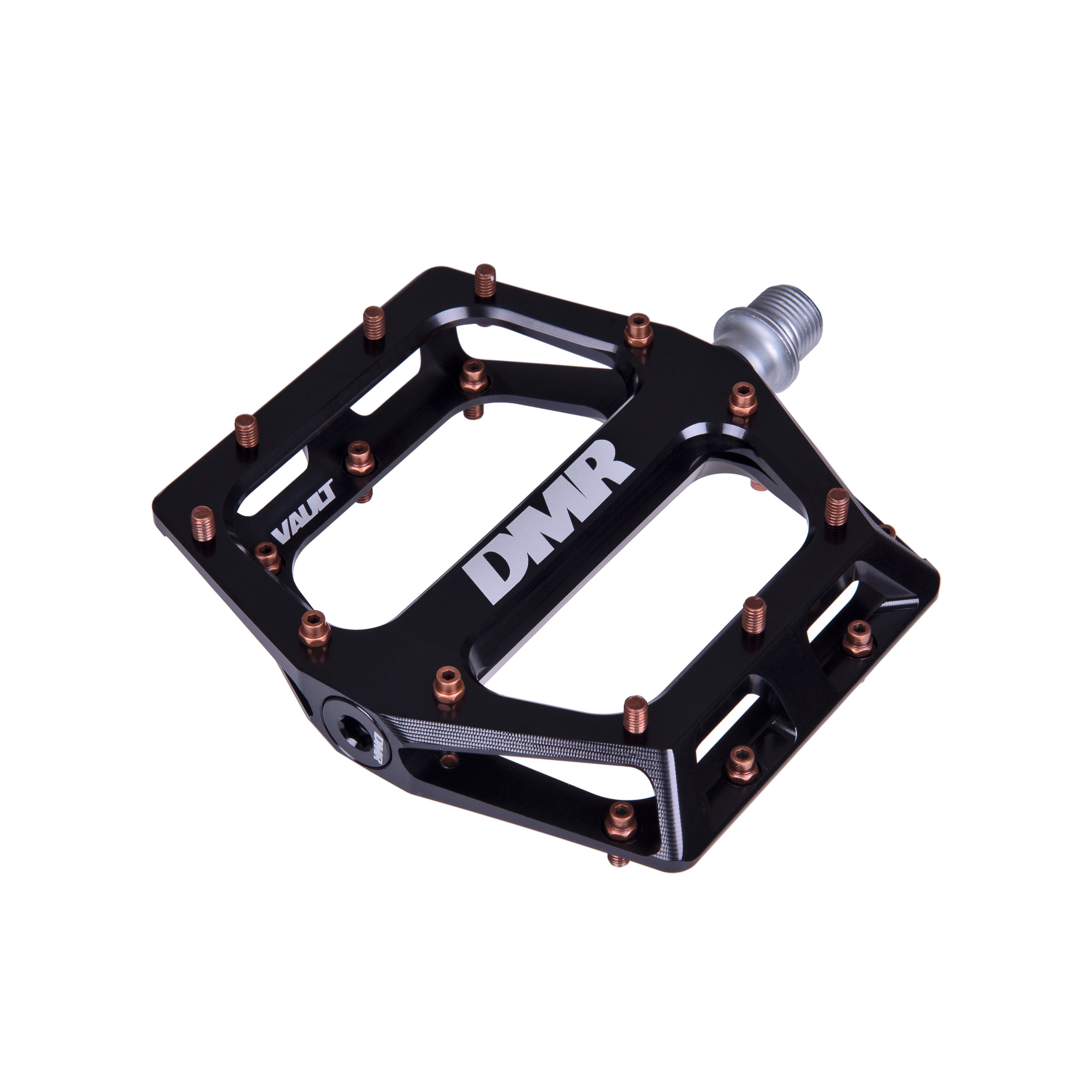 Black DMR Vault off-road mountain cycle cycling pedal pedalling product, pictured on a white background.