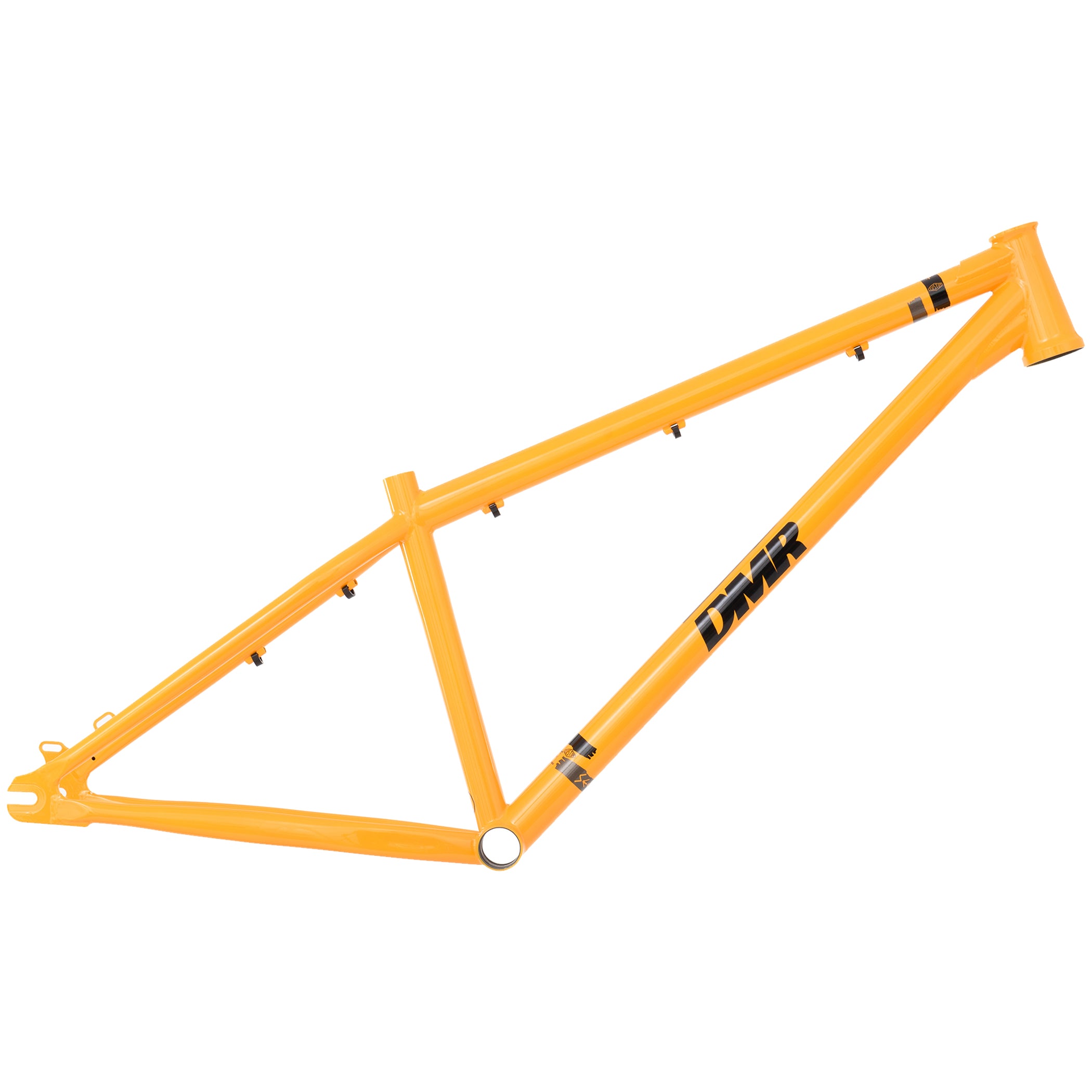 dmr bikes sect custom frame dirt jumper bike in dakar yellow on a white background