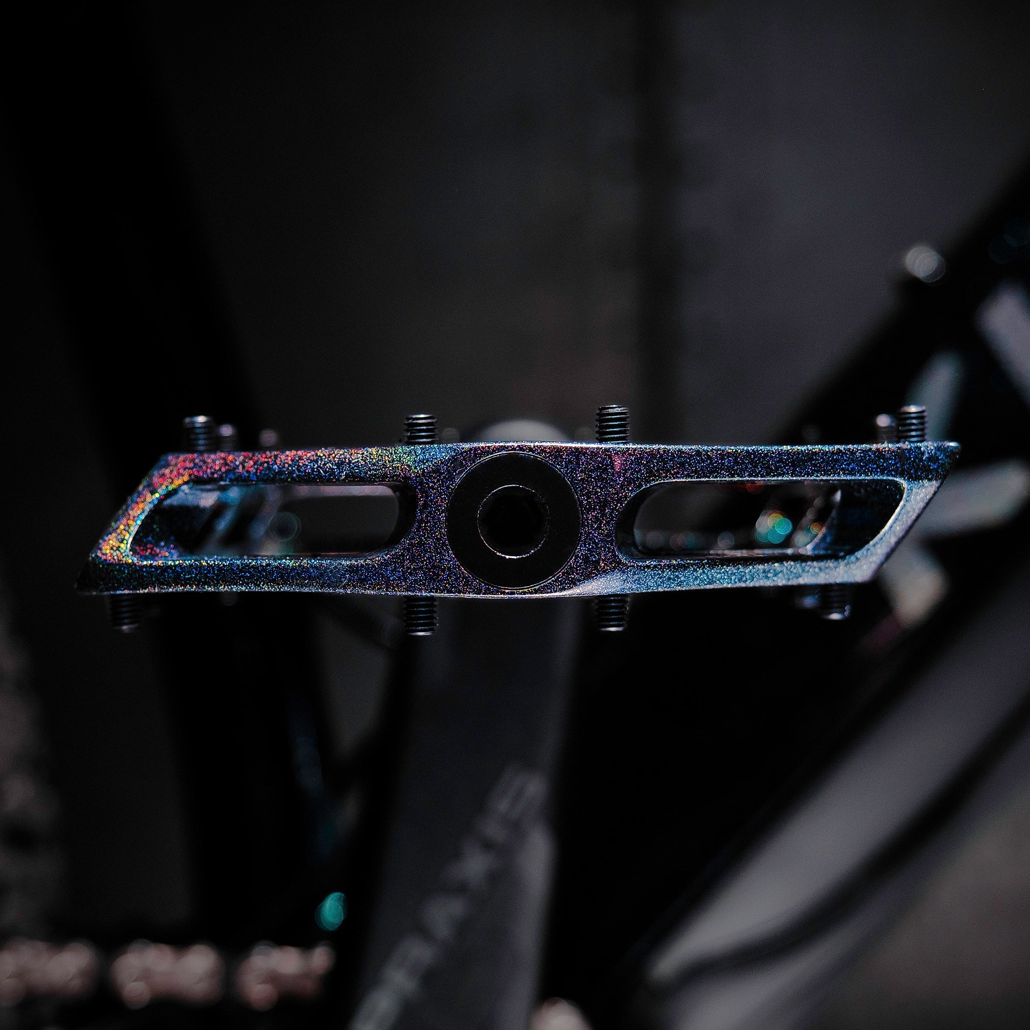 DMR V12 SE GALAXY Space Edition - MTB Flat Pedal, Black with metallic glitter finish