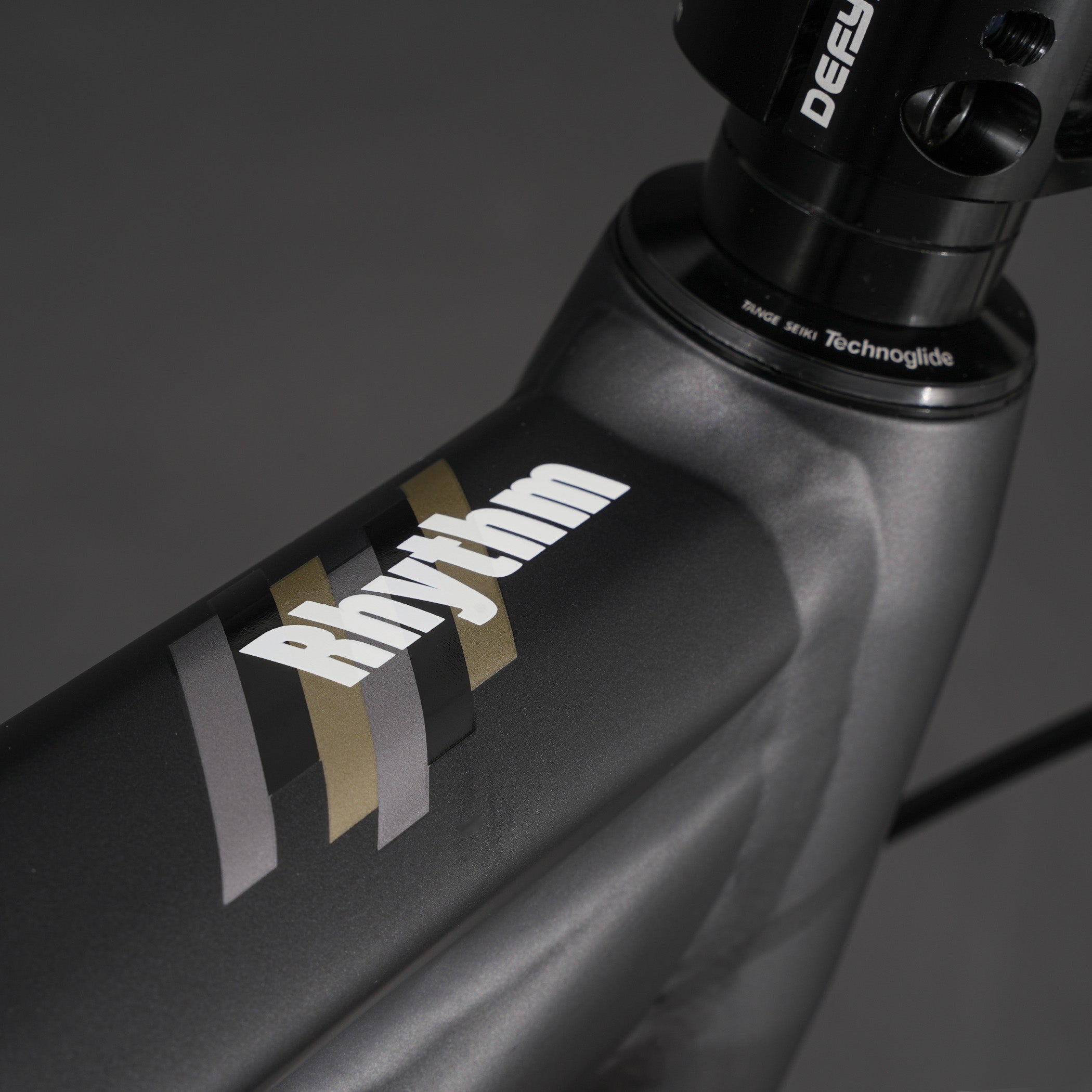 Close-up of the Rhythm logo