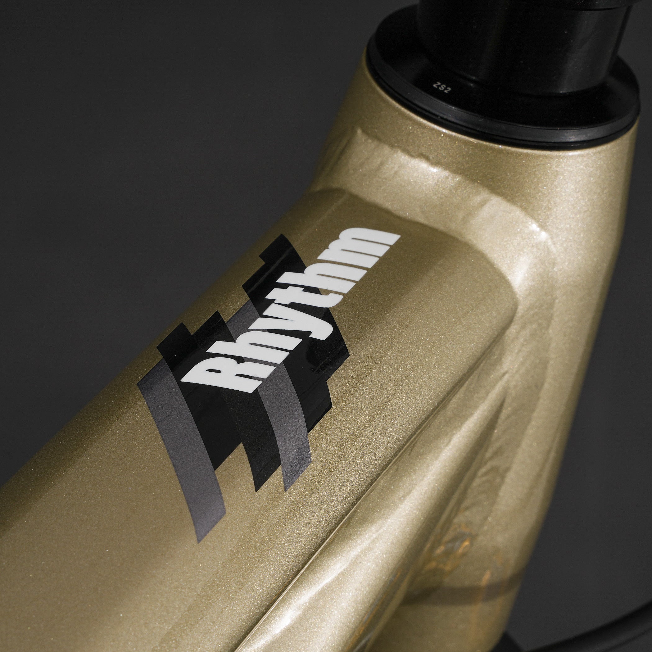 Close-up of the Rhythm logo