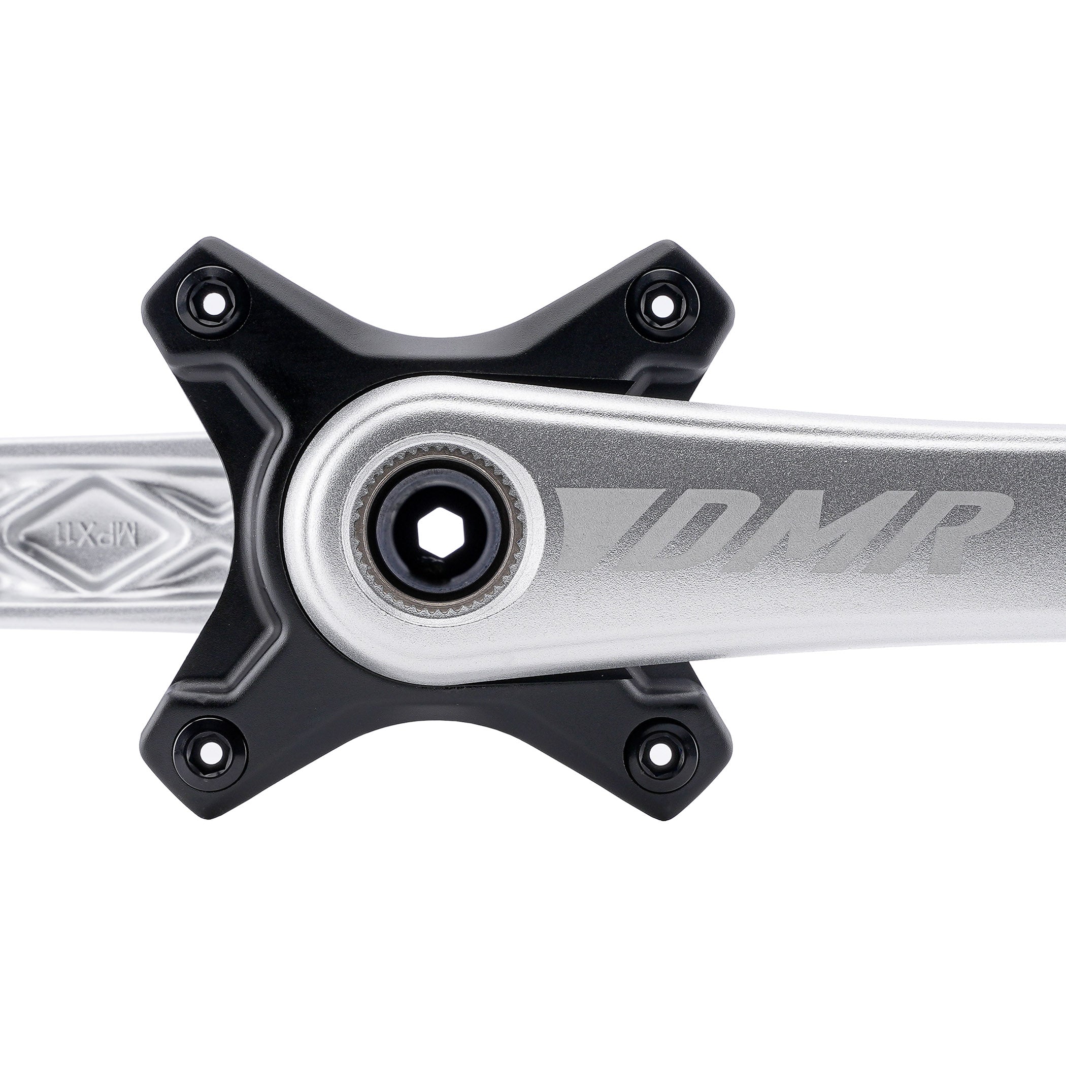 DMR Sect Cranks in Silver, on a white background.