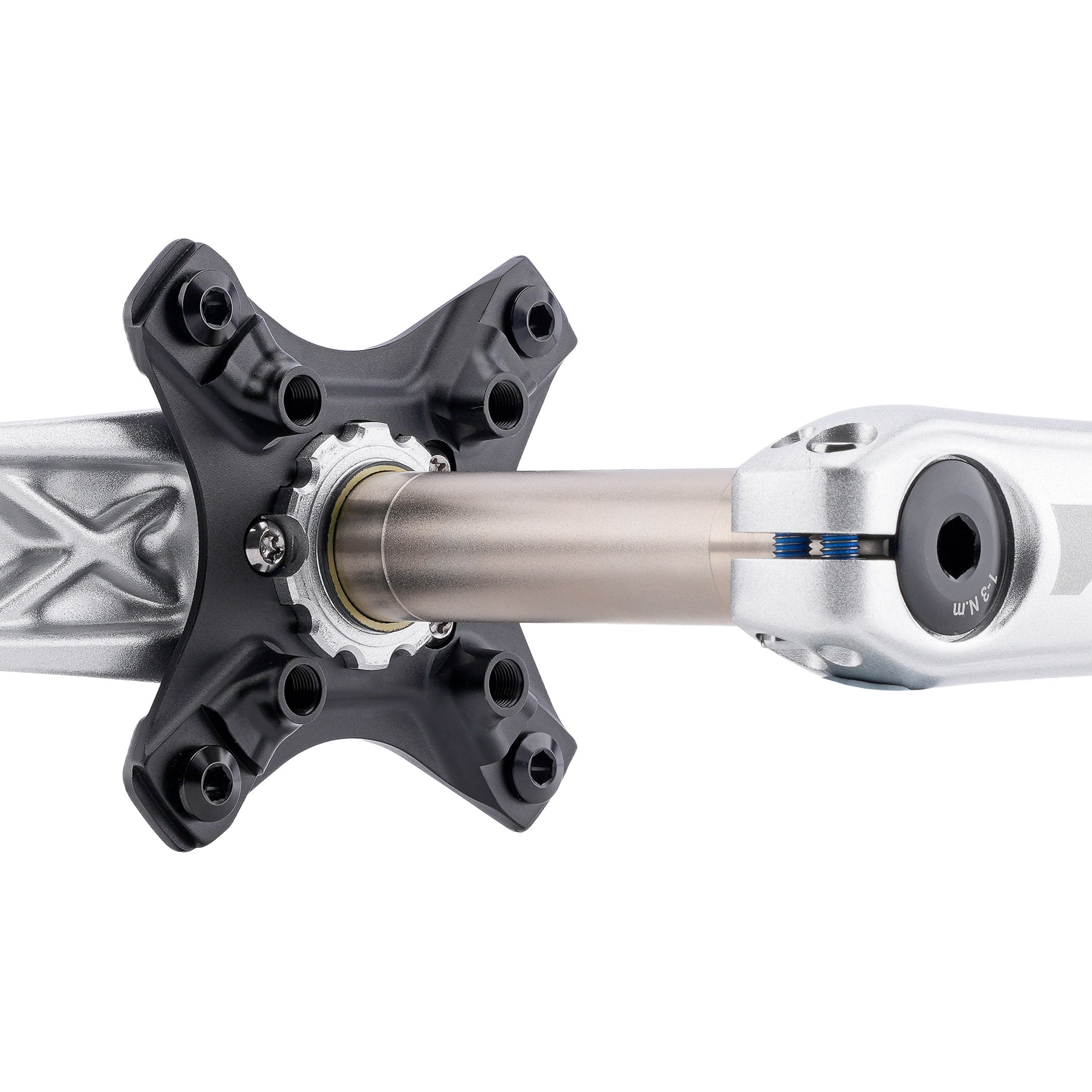 DMR Sect Cranks in Silver, on a white background.