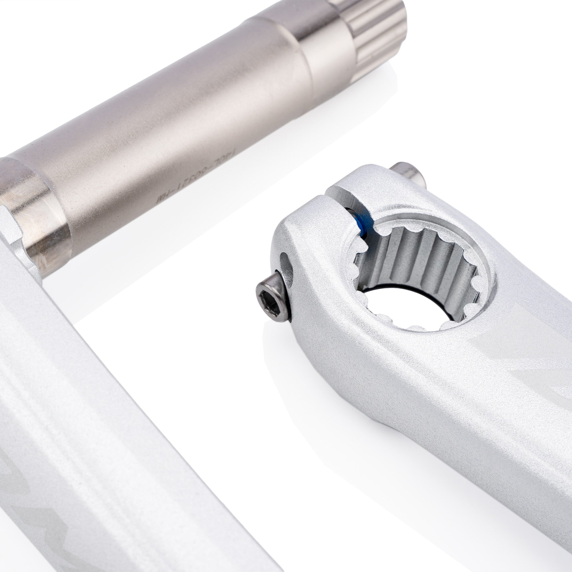 DMR Sect Cranks in Silver, on a white background.