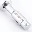 close-up of a silver dmr bikes bicycles vmax vault mag midi v12 v11 flat4 flat 4 four versa clip clipless pedals pedal service servicing tool on a white background