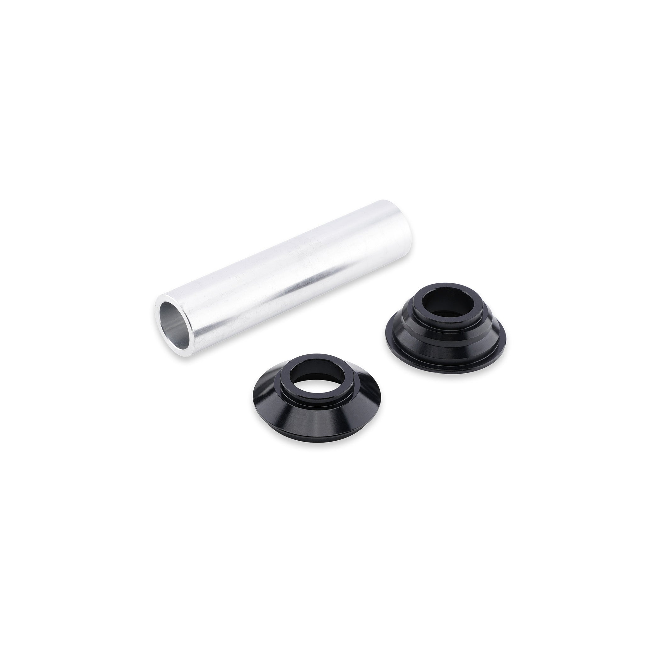 DMR front Wheel Pro 15 convertor with two end caps and an axle sleeve