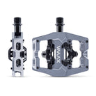 Silver VMAX off-road mountain cycling cycle bicycle bike pedal pedalling product with 'VMAX' branding. This pedalling pedal has been placed on a white background.